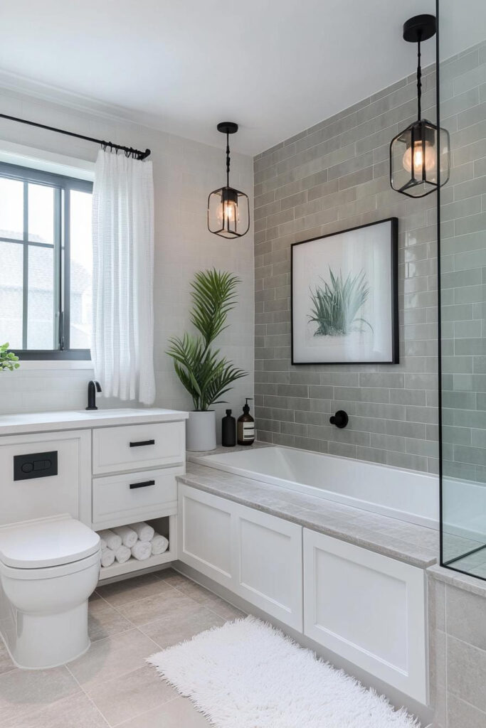 sunlit modern bathroom escape