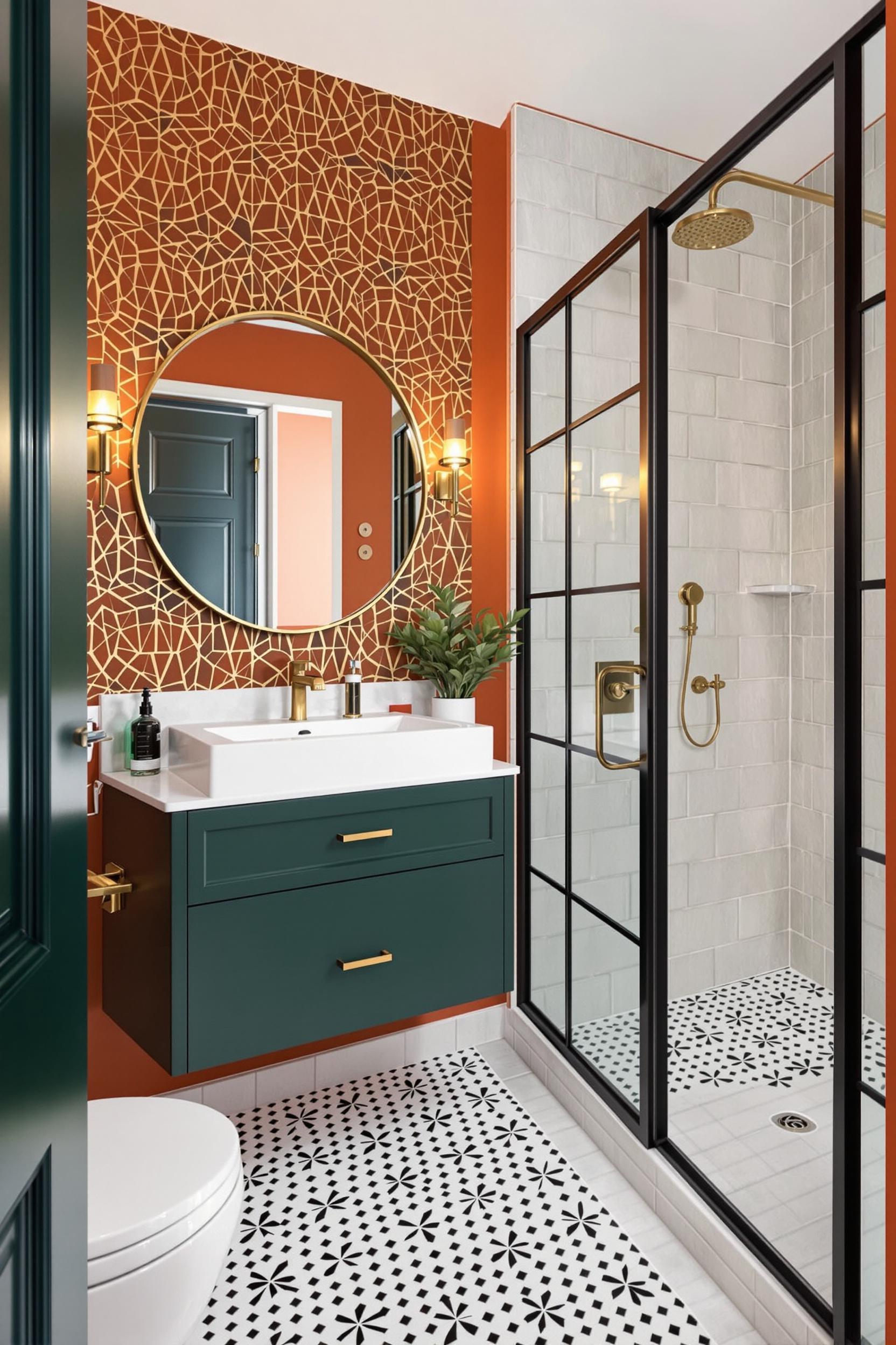 Bold Patterns Timeless Bathroom