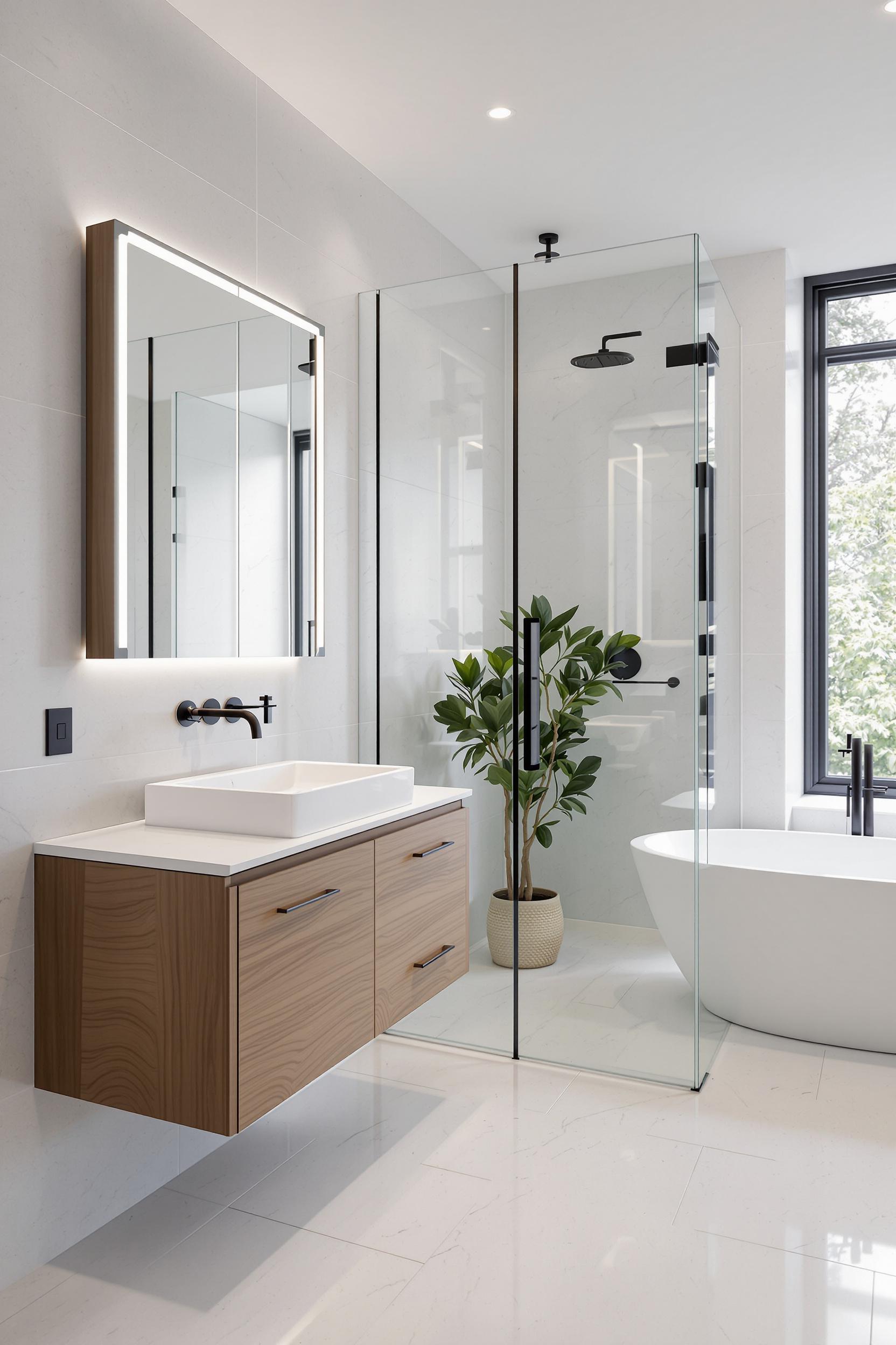 bright modern bathroom oasis