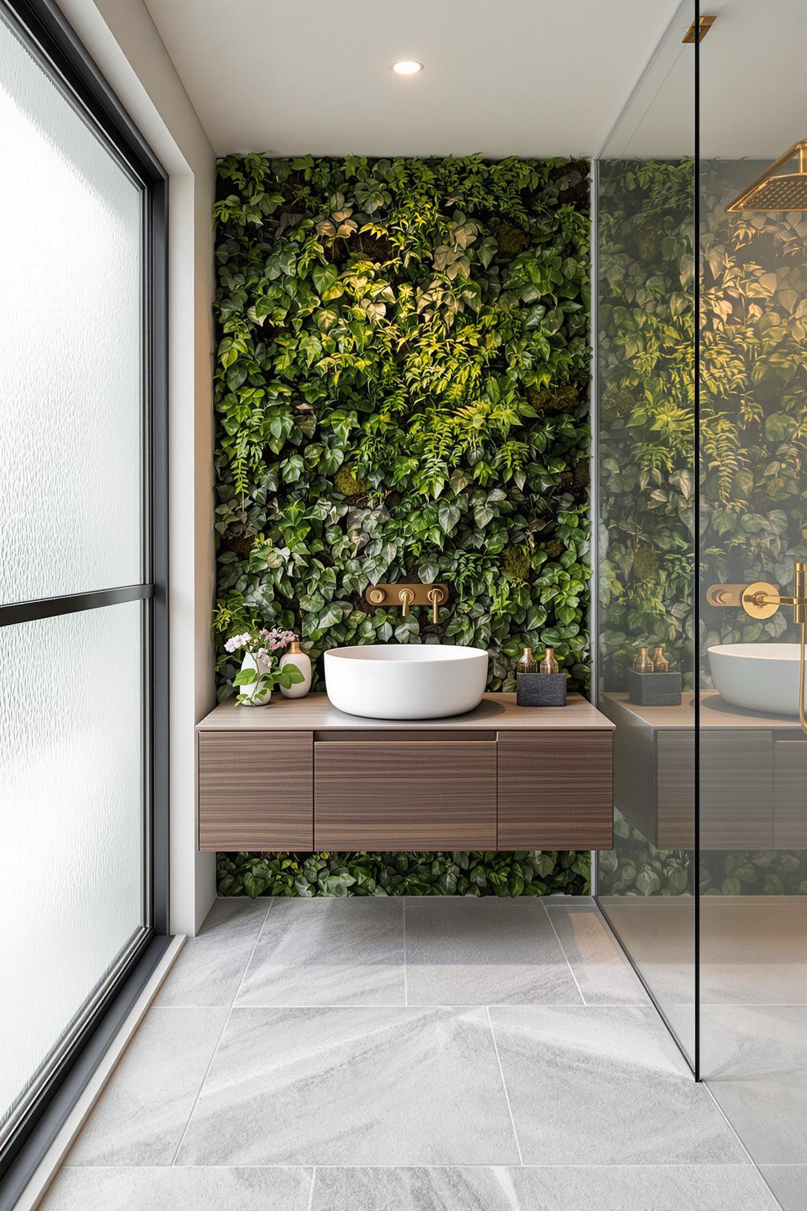 Lush Green Bathroom Retreat