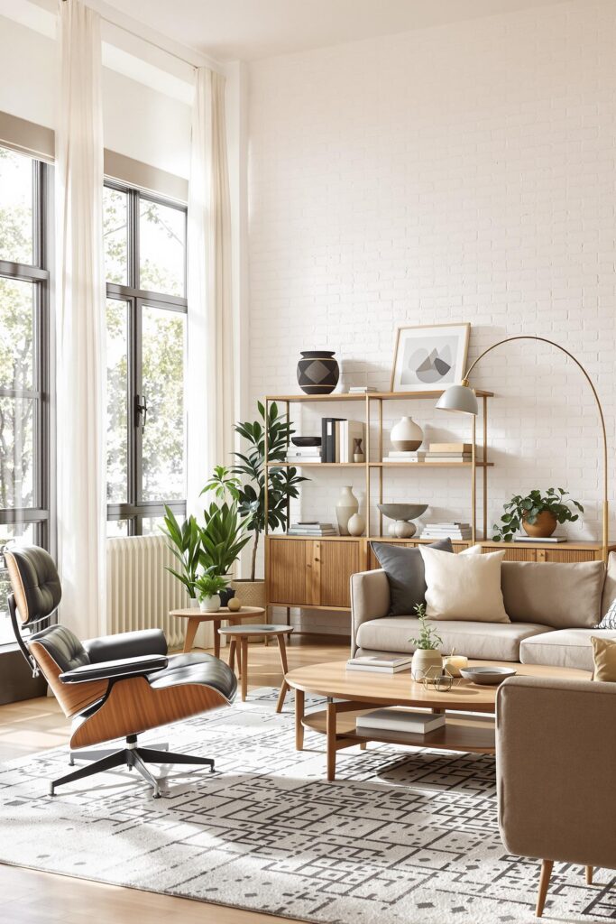 modern mid century modern living room