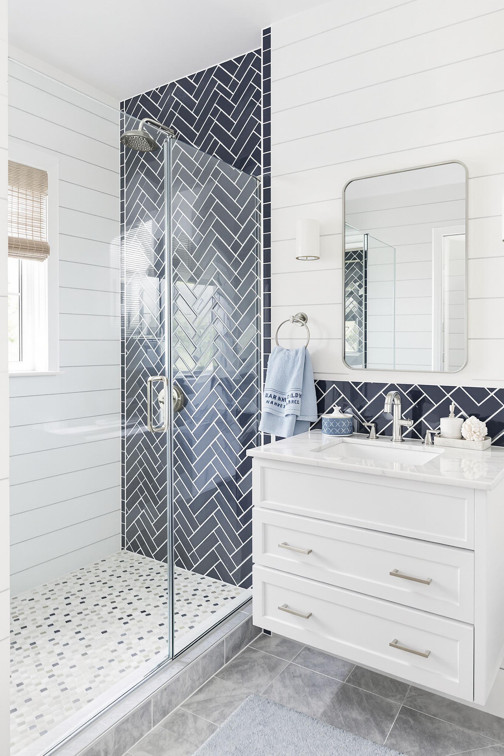 Modern Navy Bathroom Design