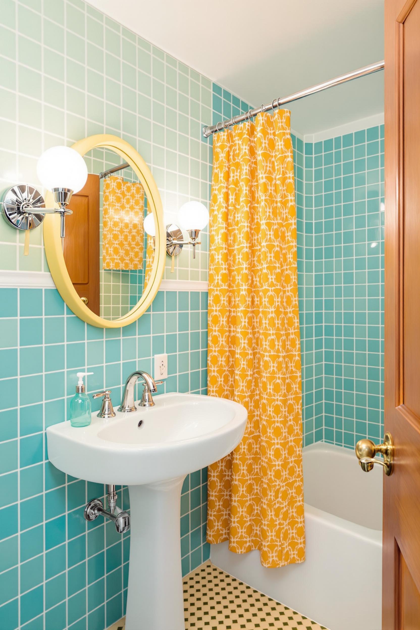Retro Turquoise Bathroom Bliss