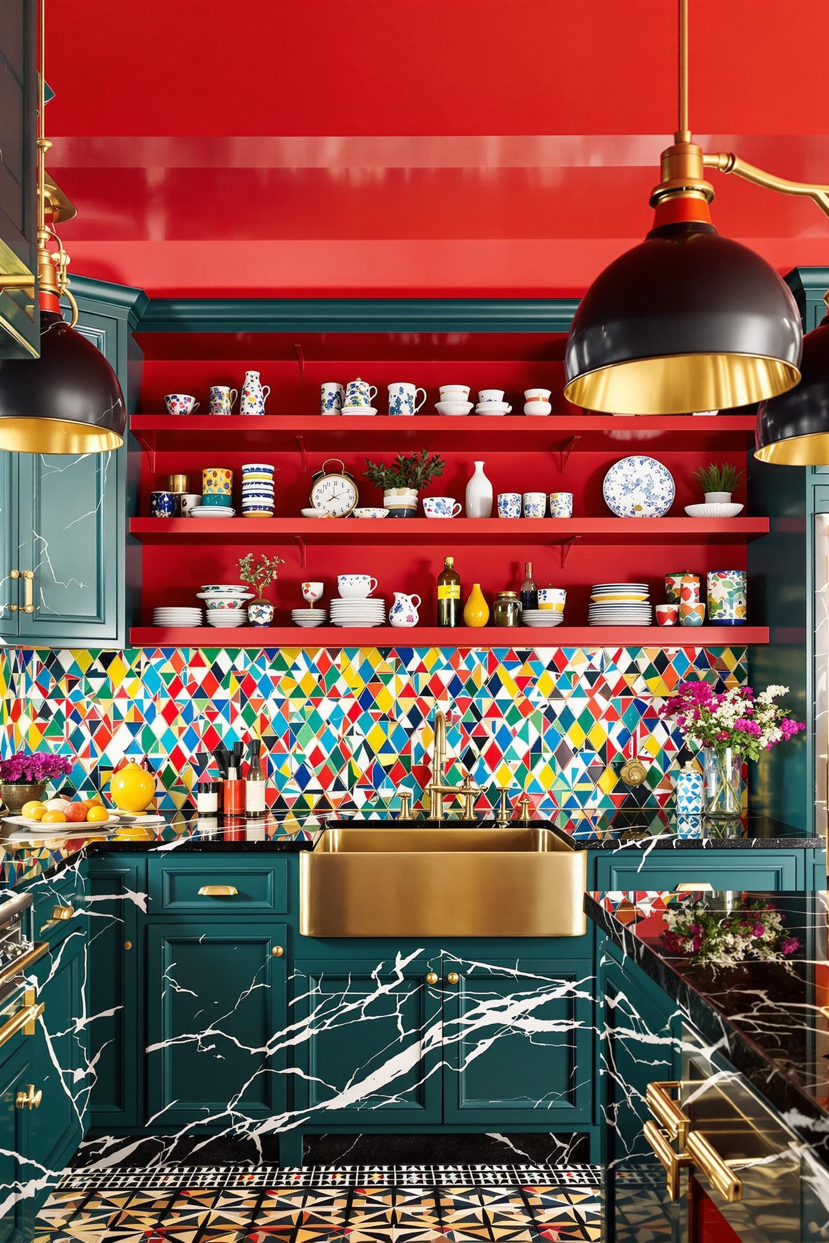Bold Colorful Stylish Kitchen