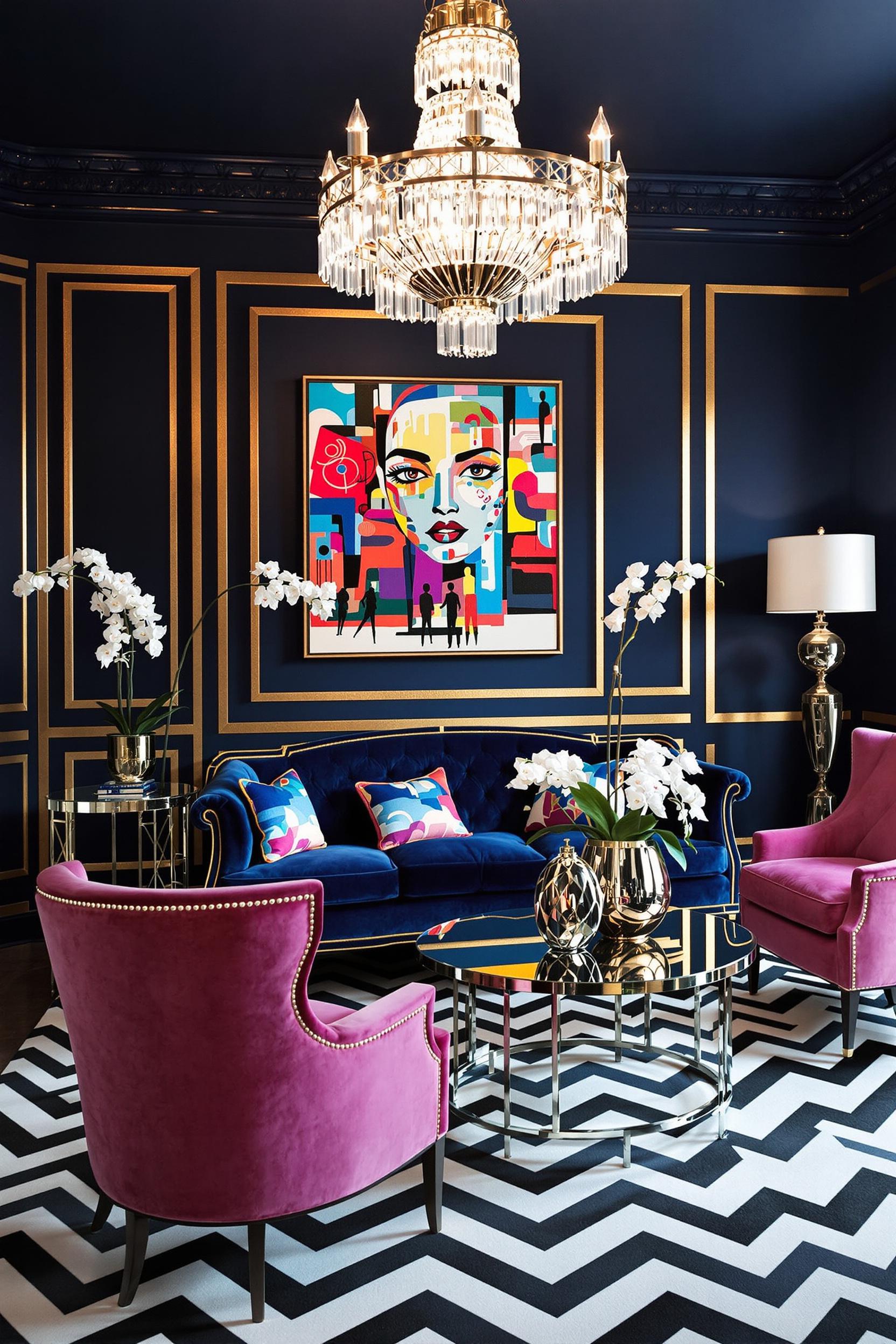 Bold Glamorous Living Space