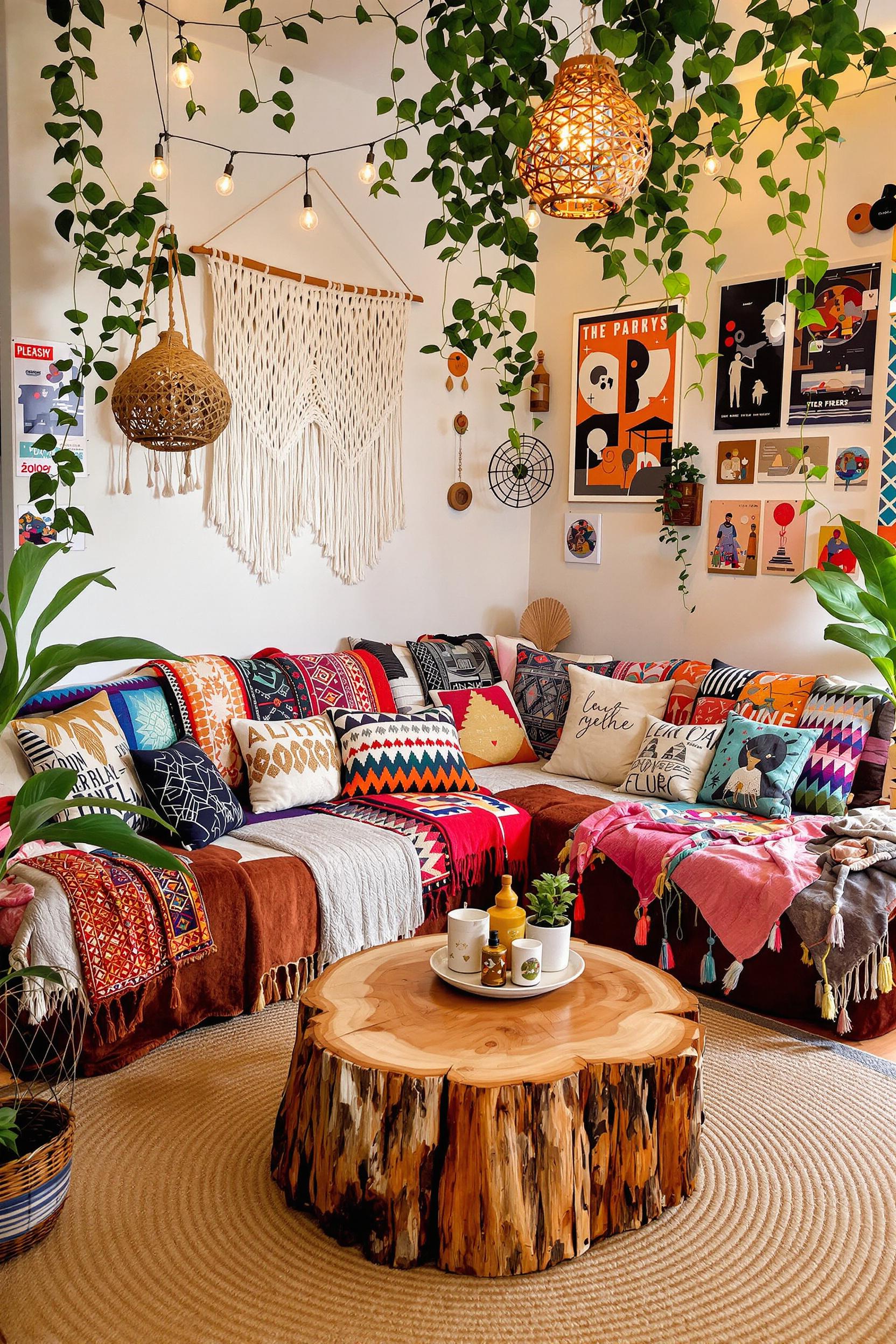 Colorful Boho Living Retreat