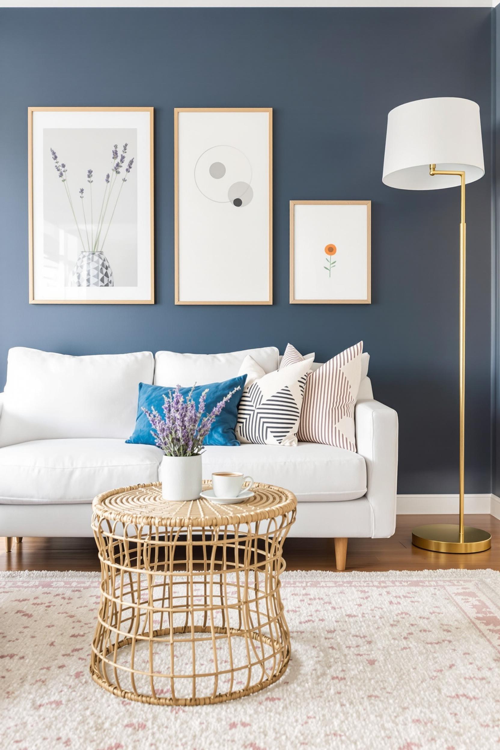 Cozy Navy Living Room