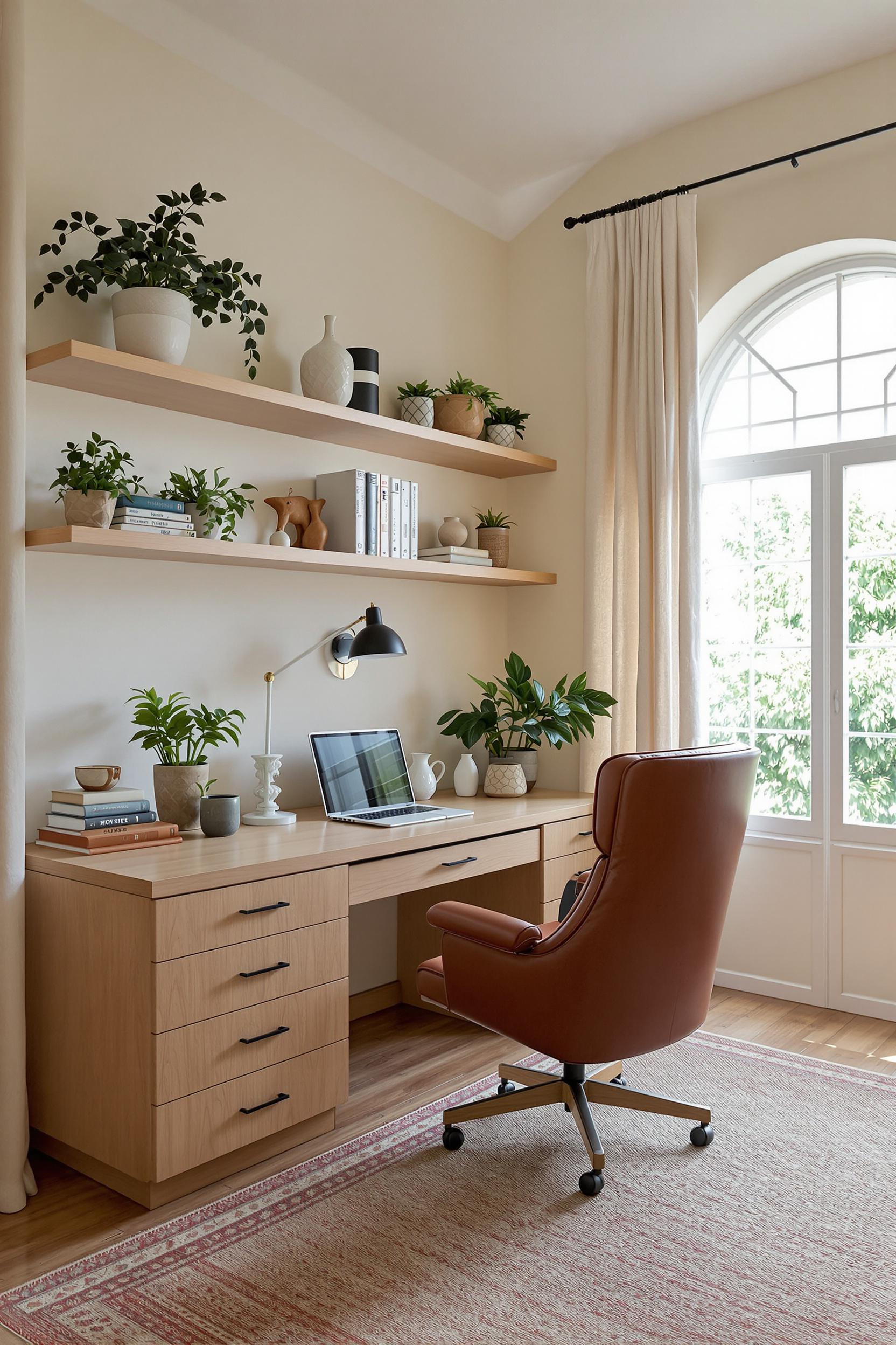Cozy Workspace with Greenery