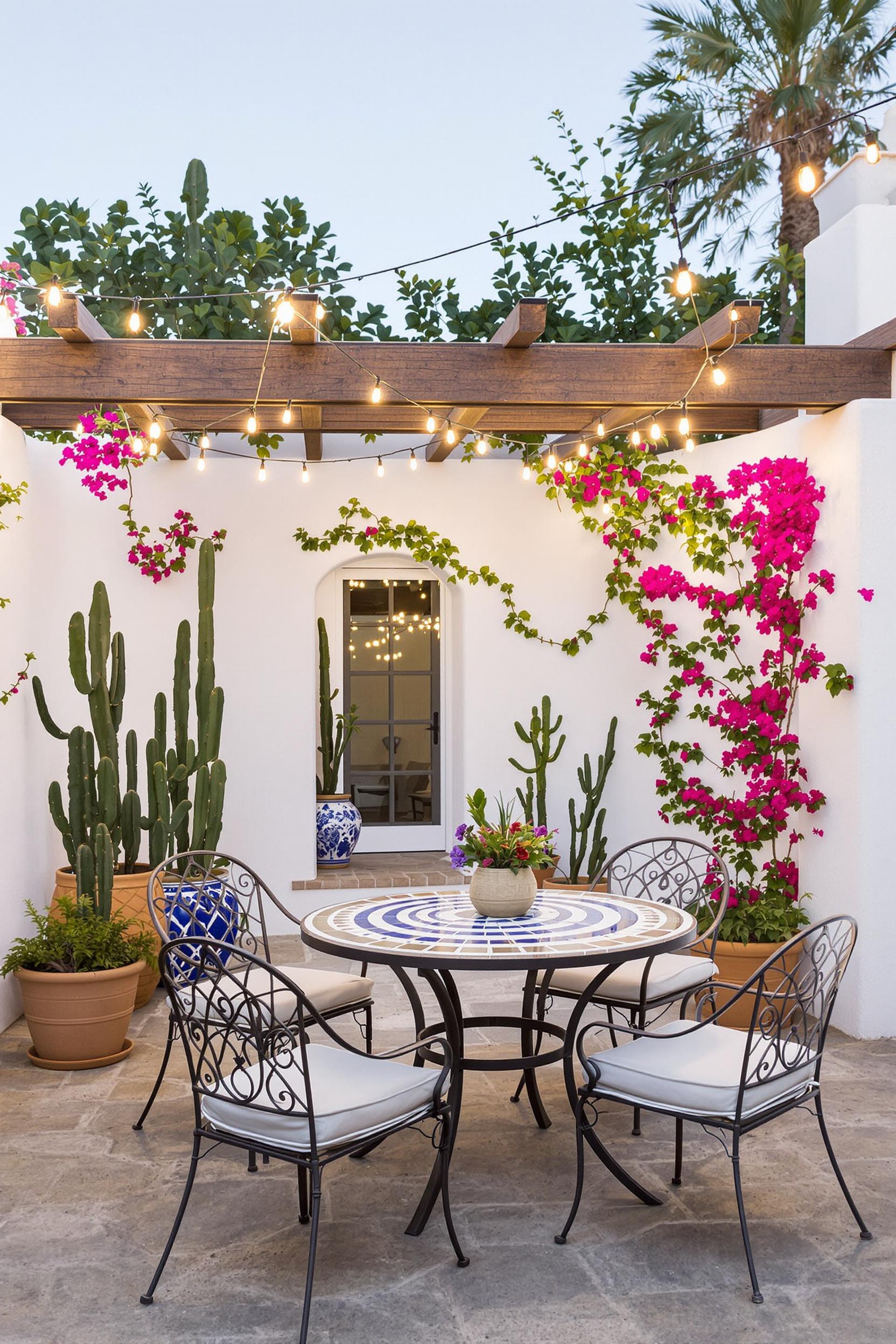 Enchanting Patio Under Lights