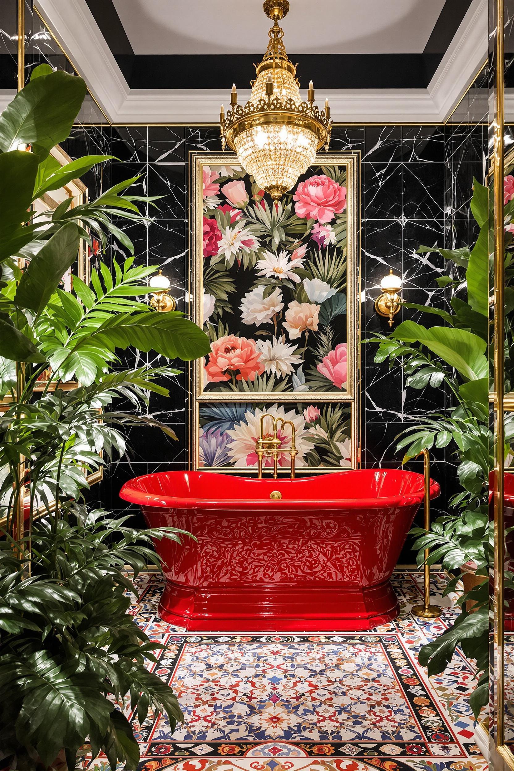 Glamorous Red Tub Paradise