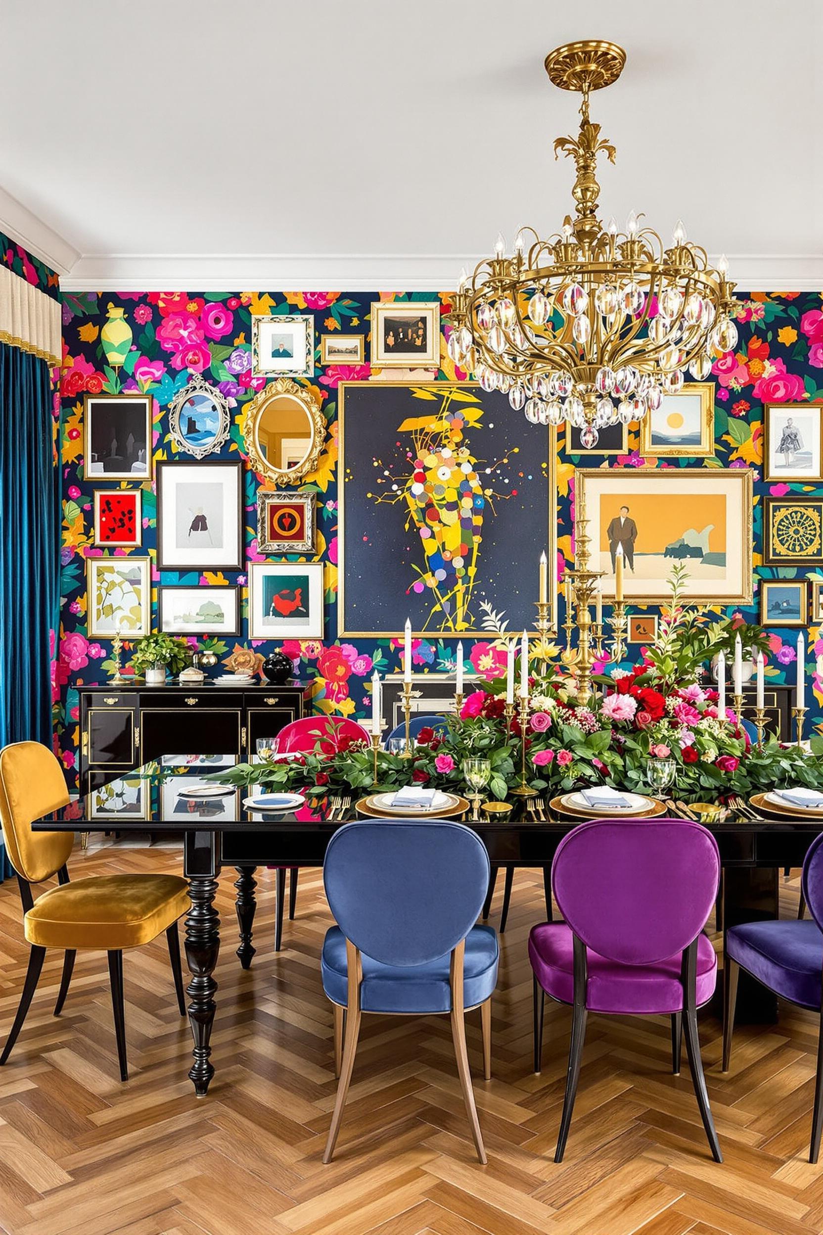 Vibrant Dining Room Glam