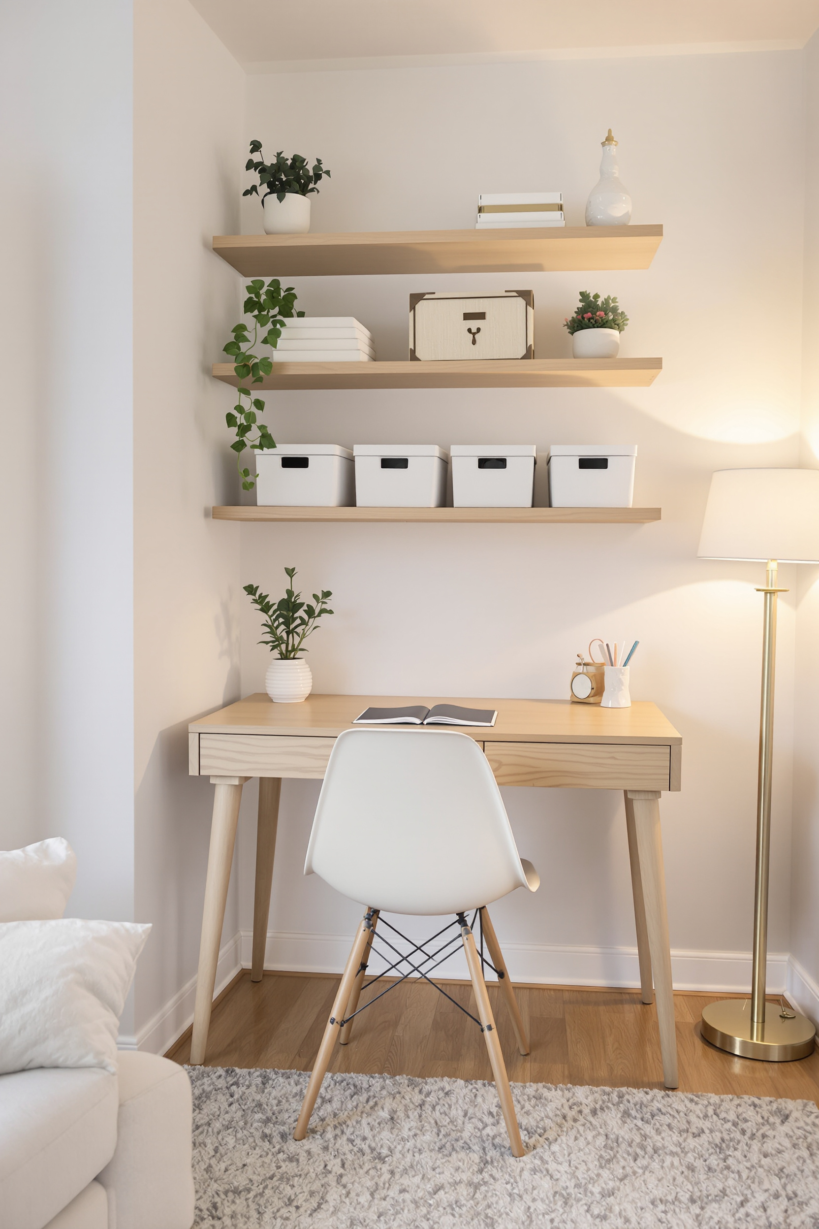 Cozy Minimalist Work Corner