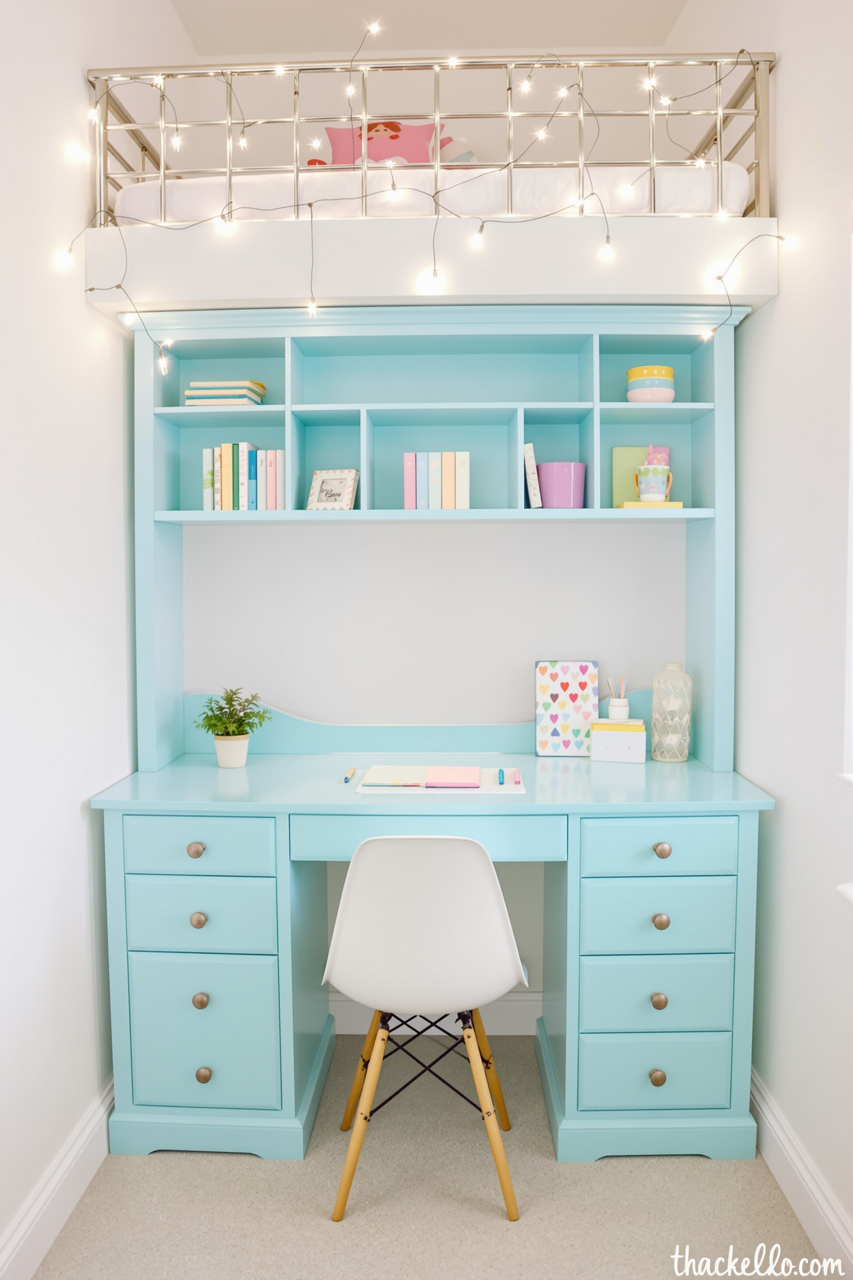 Cozy Sky-Blue Workspace Dreams