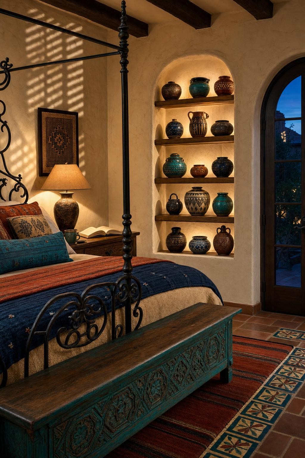 Afrohemian Bedroom With Indigo Textiles