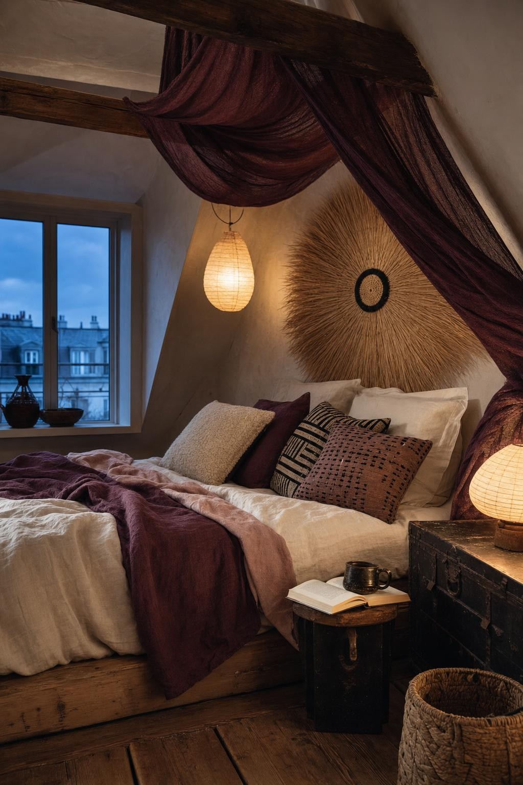 Cozy Afrohemian Attic Bedroom Retreat